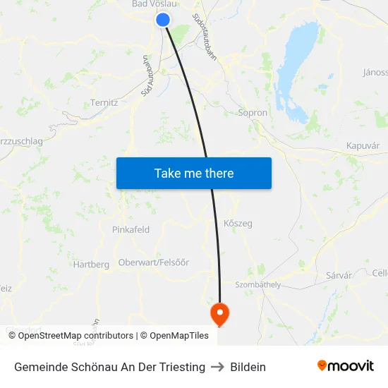 Gemeinde Schönau An Der Triesting to Bildein map