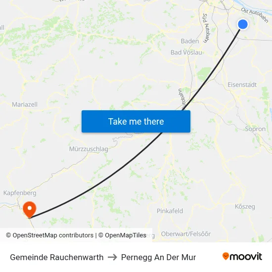 Gemeinde Rauchenwarth to Pernegg An Der Mur map