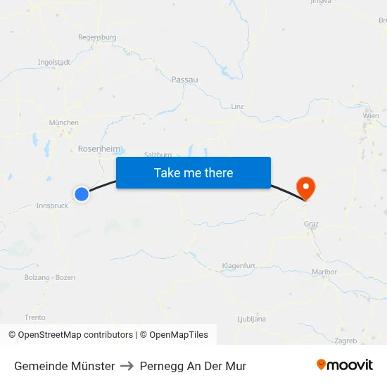 Gemeinde Münster to Pernegg An Der Mur map