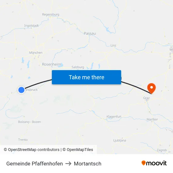 Gemeinde Pfaffenhofen to Mortantsch map