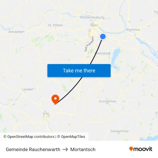 Gemeinde Rauchenwarth to Mortantsch map