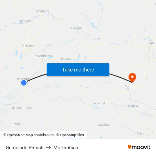 Gemeinde Patsch to Mortantsch map