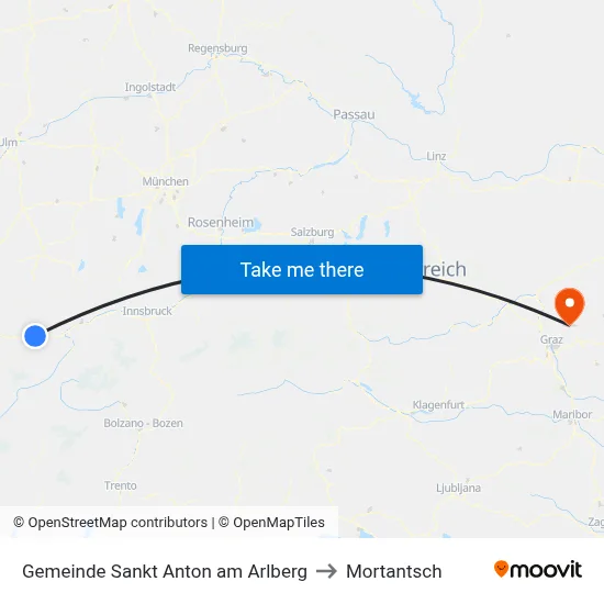 Gemeinde Sankt Anton am Arlberg to Mortantsch map
