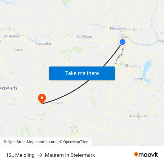 12., Meidling to Mautern In Steiermark map
