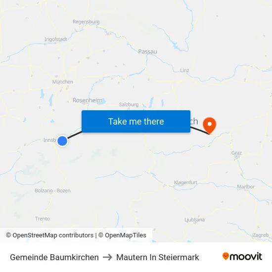 Gemeinde Baumkirchen to Mautern In Steiermark map