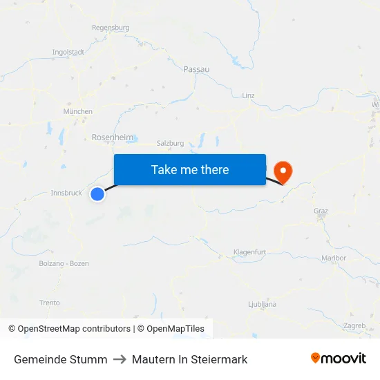 Gemeinde Stumm to Mautern In Steiermark map