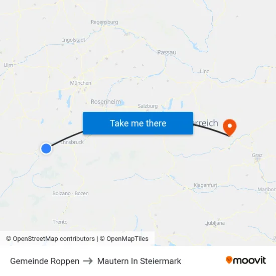 Gemeinde Roppen to Mautern In Steiermark map