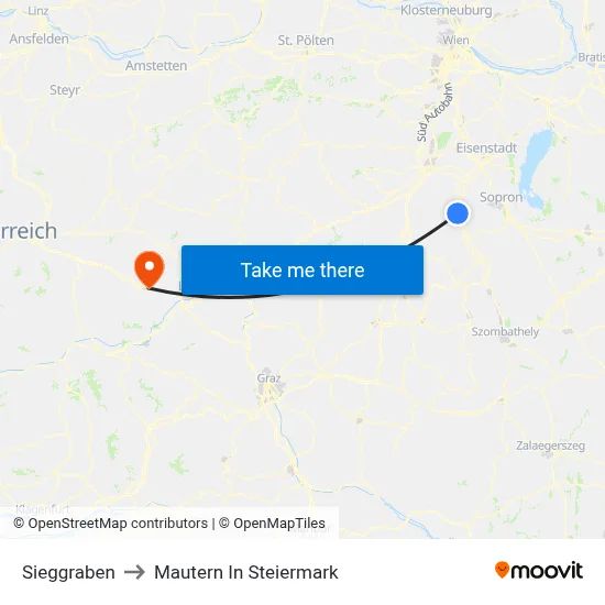 Sieggraben to Mautern In Steiermark map