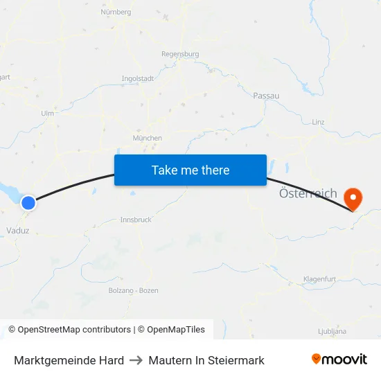 Marktgemeinde Hard to Mautern In Steiermark map