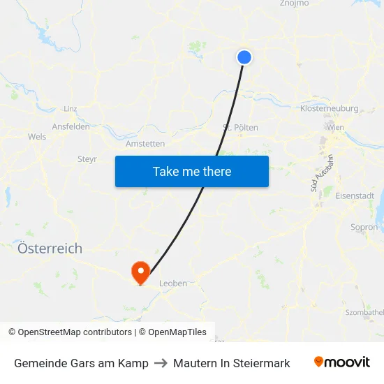 Gemeinde Gars am Kamp to Mautern In Steiermark map