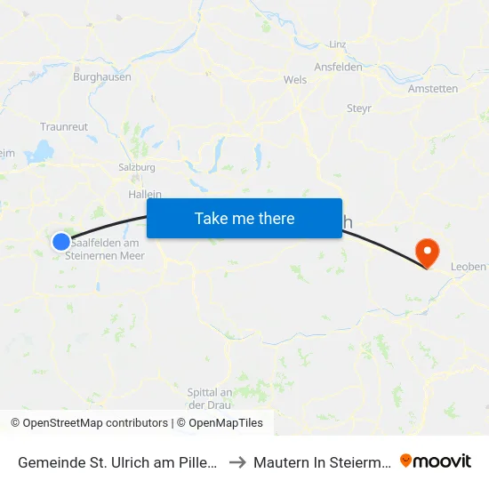 Gemeinde St. Ulrich am Pillersee to Mautern In Steiermark map