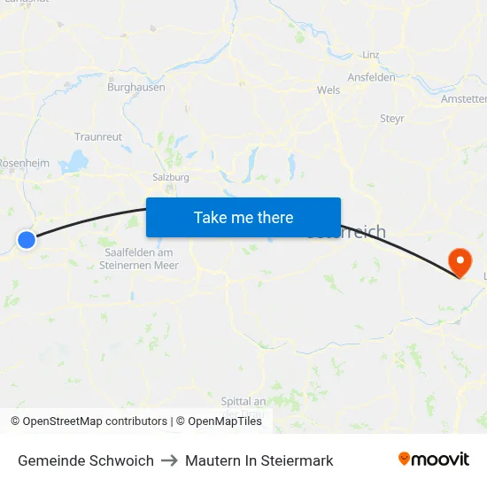 Gemeinde Schwoich to Mautern In Steiermark map