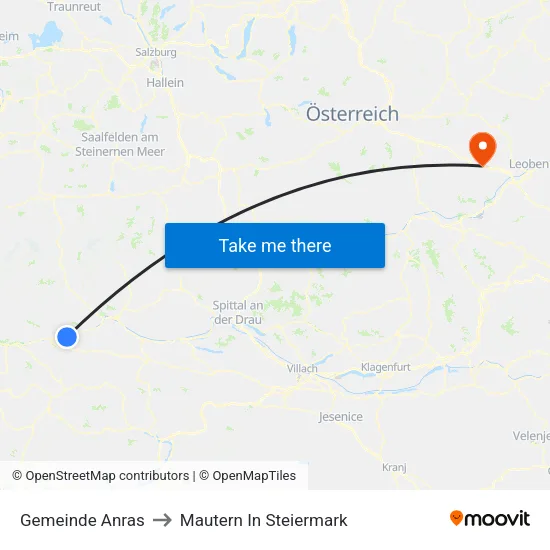 Gemeinde Anras to Mautern In Steiermark map