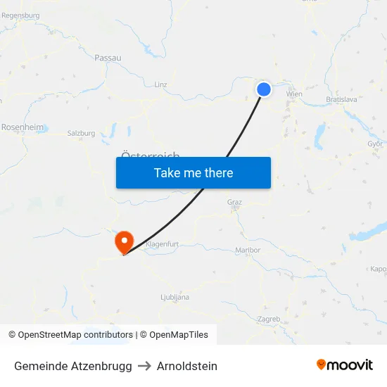 Gemeinde Atzenbrugg to Arnoldstein map