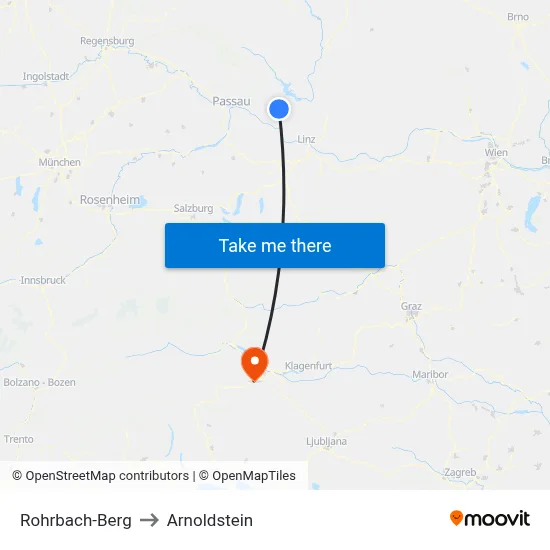 Rohrbach-Berg to Arnoldstein map