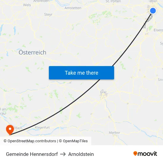 Gemeinde Hennersdorf to Arnoldstein map