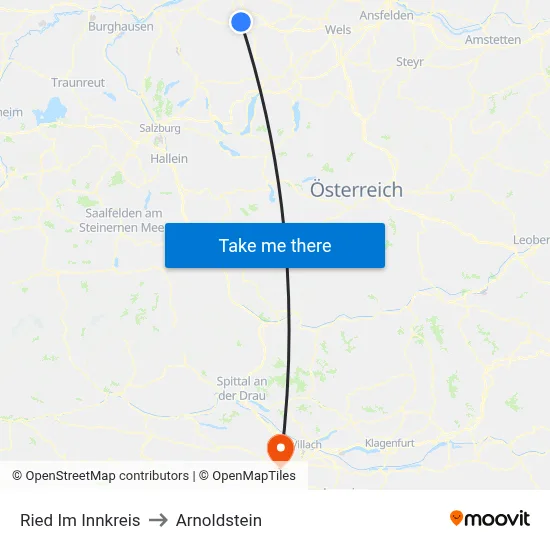 Ried Im Innkreis to Arnoldstein map