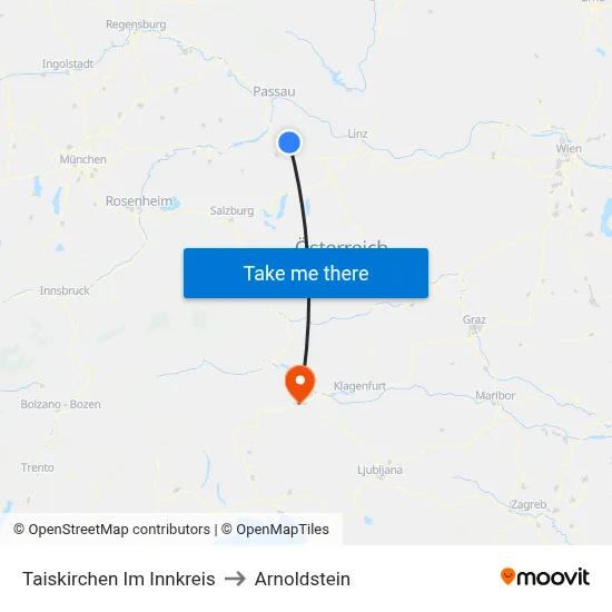 Taiskirchen Im Innkreis to Arnoldstein map