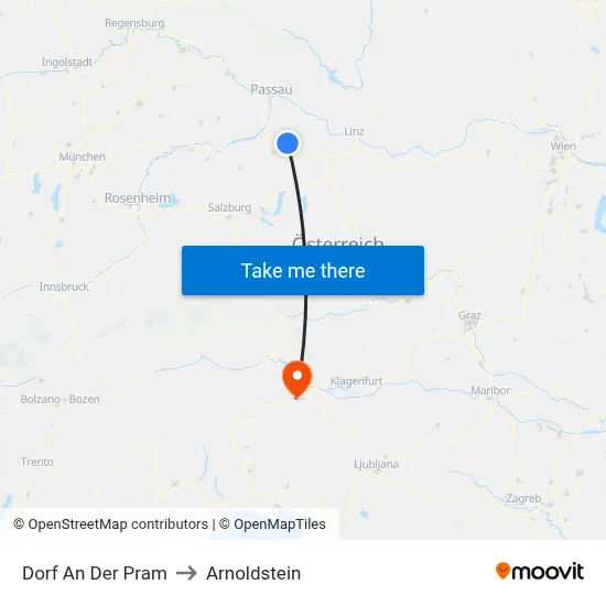 Dorf An Der Pram to Arnoldstein map