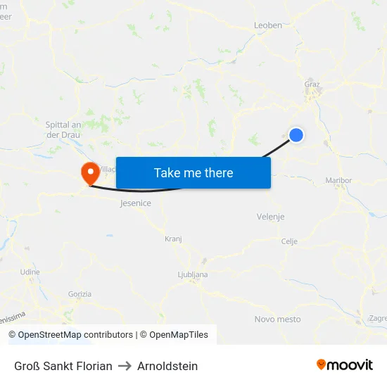 Groß Sankt Florian to Arnoldstein map