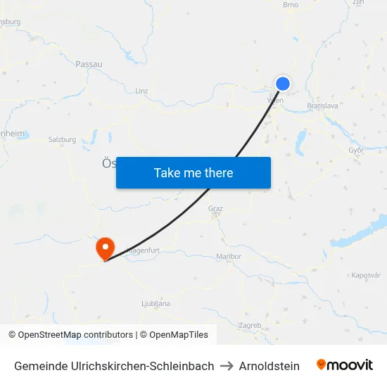 Gemeinde Ulrichskirchen-Schleinbach to Arnoldstein map