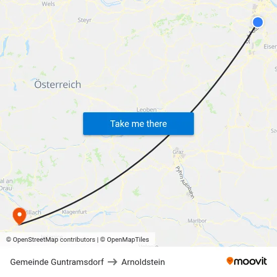 Gemeinde Guntramsdorf to Arnoldstein map