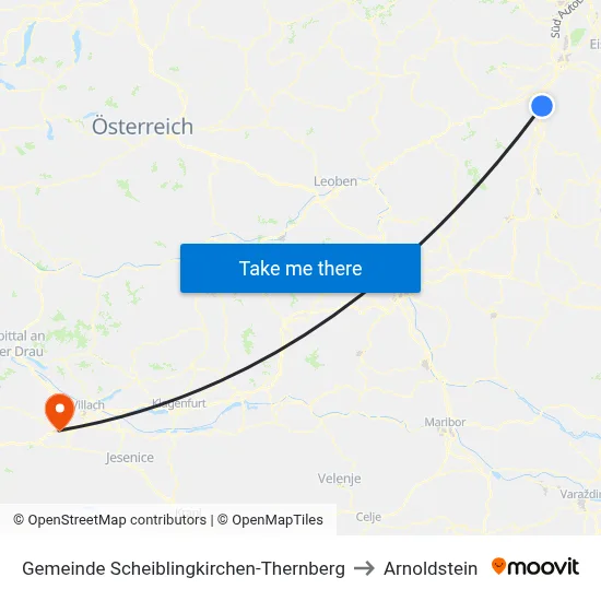 Gemeinde Scheiblingkirchen-Thernberg to Arnoldstein map