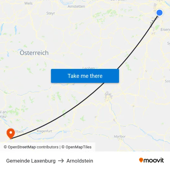 Gemeinde Laxenburg to Arnoldstein map