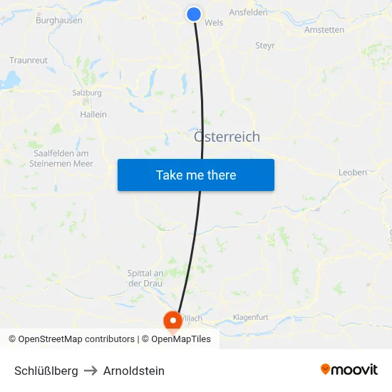 Schlüßlberg to Arnoldstein map