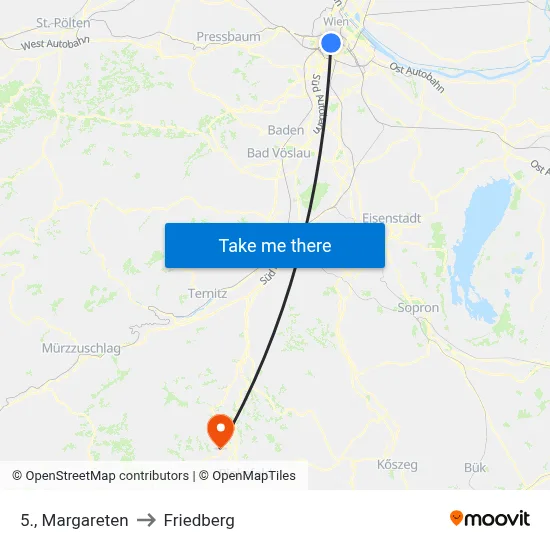 5., Margareten to Friedberg map