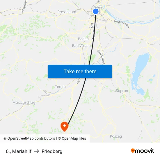 6., Mariahilf to Friedberg map