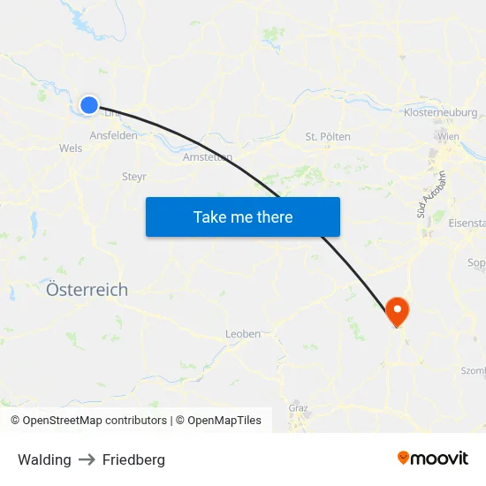 Walding to Friedberg map