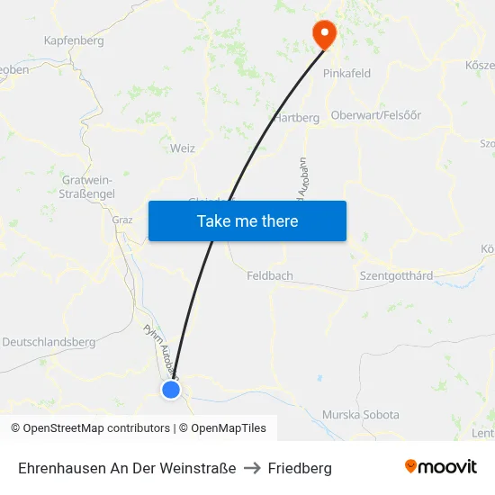 Ehrenhausen An Der Weinstraße to Friedberg map