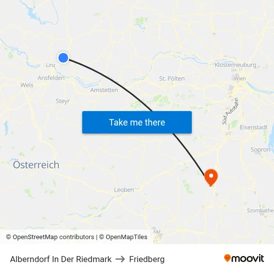 Alberndorf In Der Riedmark to Friedberg map