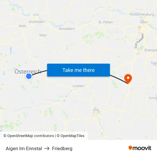 Aigen Im Ennstal to Friedberg map
