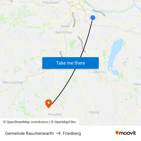 Gemeinde Rauchenwarth to Friedberg map
