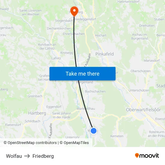 Wolfau to Friedberg map