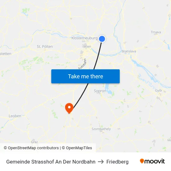 Gemeinde Strasshof An Der Nordbahn to Friedberg map