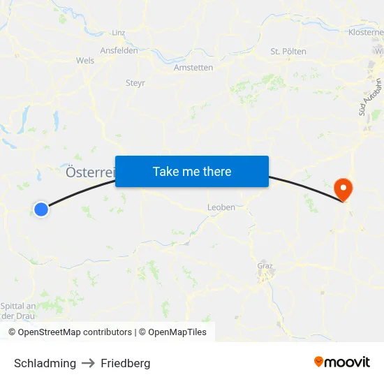 Schladming to Friedberg map
