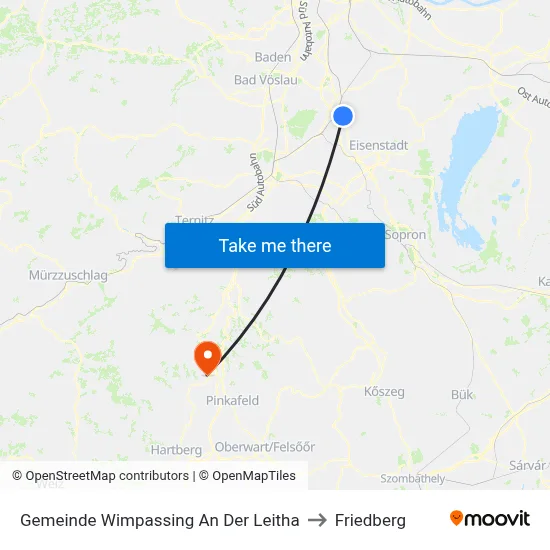 Gemeinde Wimpassing An Der Leitha to Friedberg map