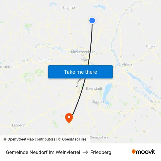 Gemeinde Neudorf Im Weinviertel to Friedberg map