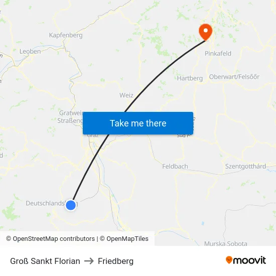Groß Sankt Florian to Friedberg map