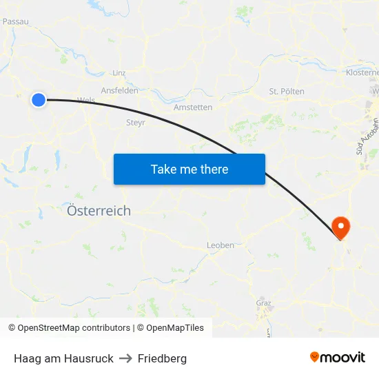 Haag am Hausruck to Friedberg map