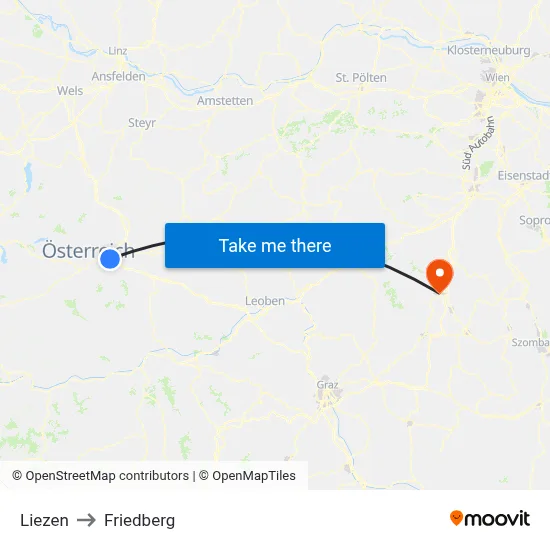 Liezen to Friedberg map