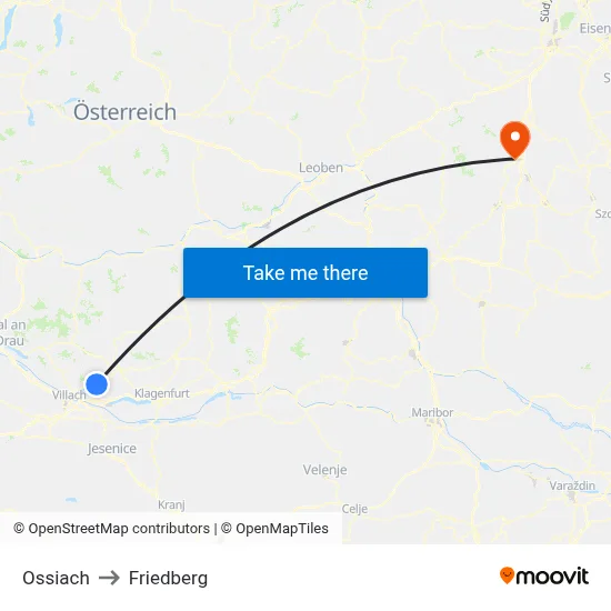 Ossiach to Friedberg map