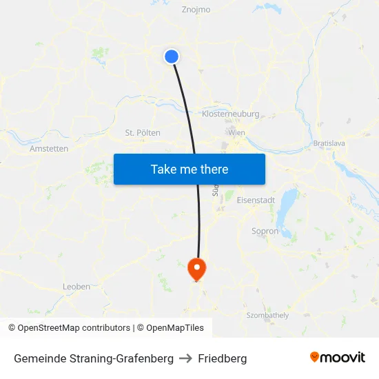 Gemeinde Straning-Grafenberg to Friedberg map