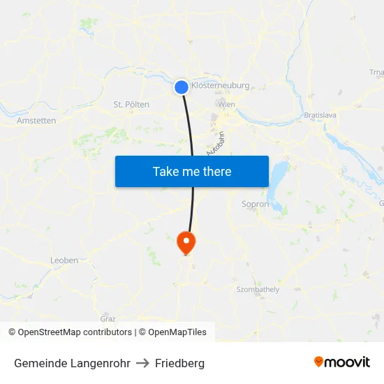 Gemeinde Langenrohr to Friedberg map
