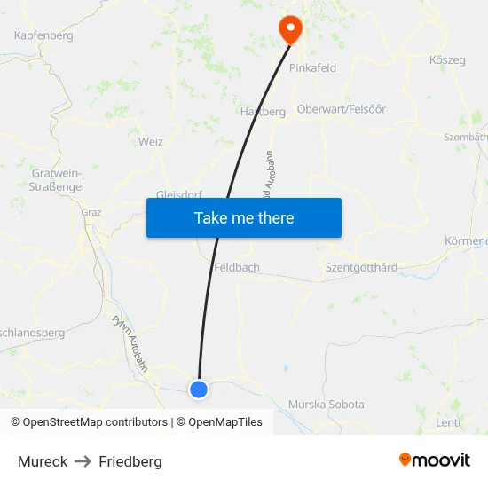 Mureck to Friedberg map