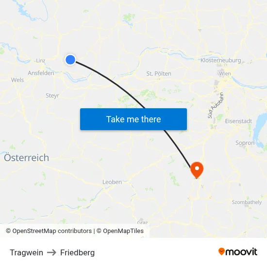 Tragwein to Friedberg map