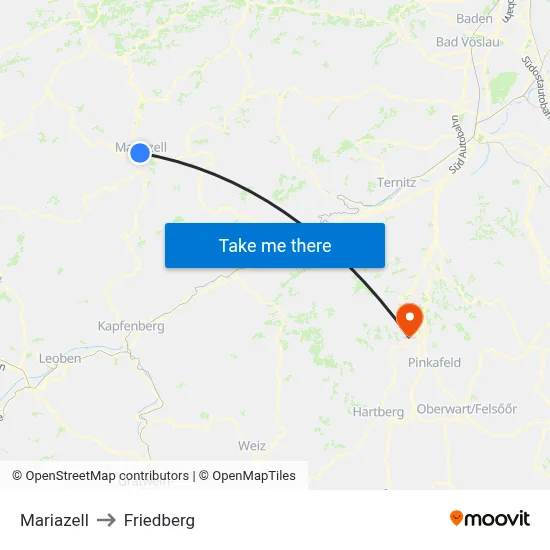 Mariazell to Friedberg map